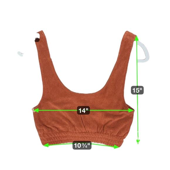 Roxy Cropped Sleeveless Top Women S Rust Terry Cloth Summer Casual‎ NWT - Picture 6 of 6